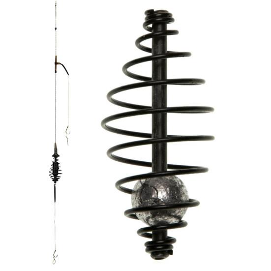 Carp Fishing Feeder with Sinker Spring Coil Inline Method Feeder Bait Thrower Carp Bait Holder Cage Basket Fishing Accessories