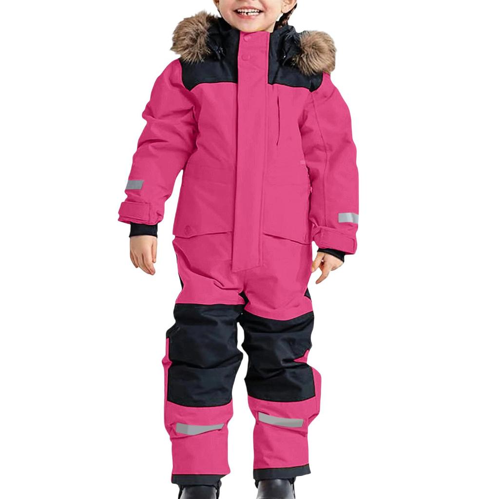 Kinder Mode Outdoor Fleece, Gefüttert Verdickt Warm Jungen Und Mädchen Einteilig Skianzug