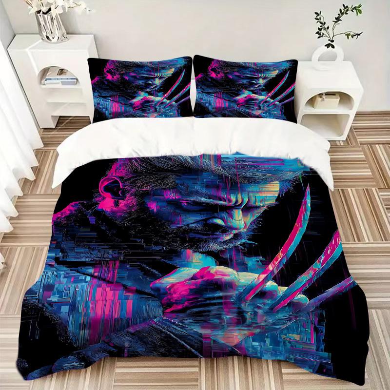 3pcs Wolverine claws Duvet Cover Set, 1 Duvet Cover + 2 Pillowcases (No Insert), High-Definition Print, Home & Dorm Set yy251208100