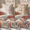 CChristmas Pattern Cushion Cover Linen Pillowcase Cover Soft Decor for Sofa Home Room