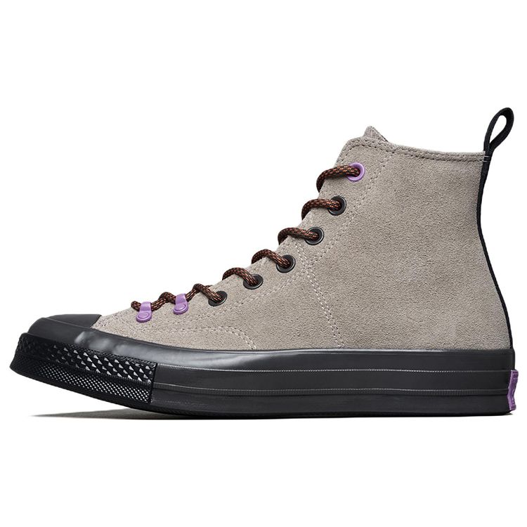 Converse Chuck Taylor All Star 1970s Fashion Versatile High-Top Goat Leather Canvas Shoes Unisex Sneakers Gray Black 172500C
