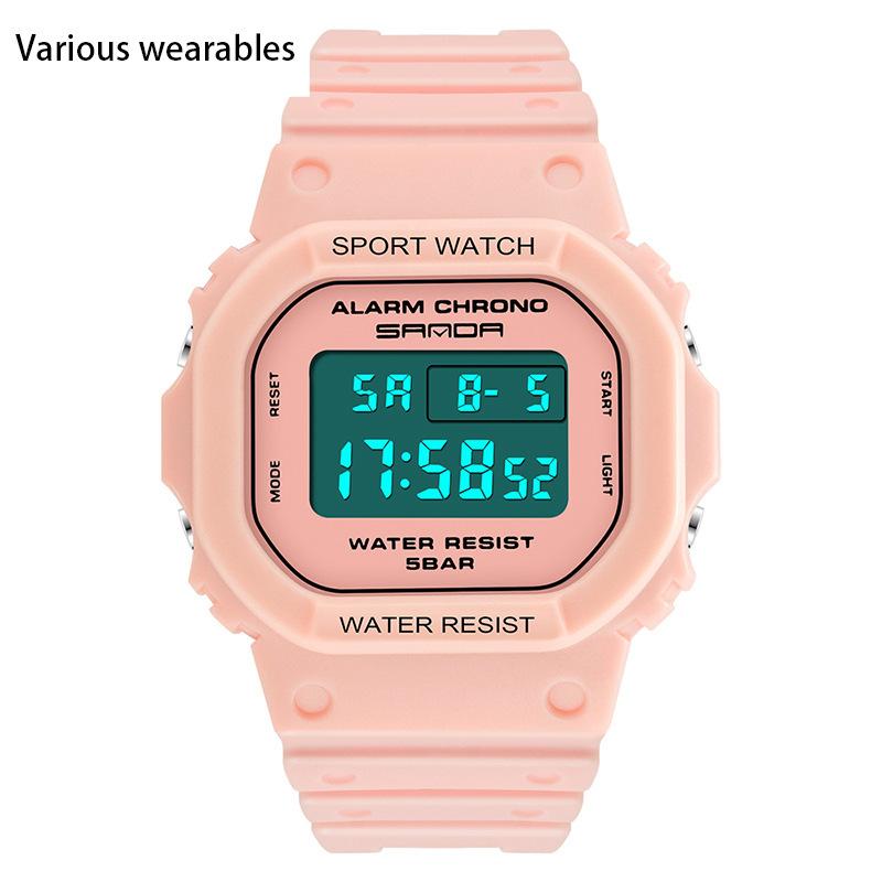 Quadratische multifunktionale elektronische Uhr Sportuhr wasserdichte im Dunkeln leuchtende Studentenmodeuhr