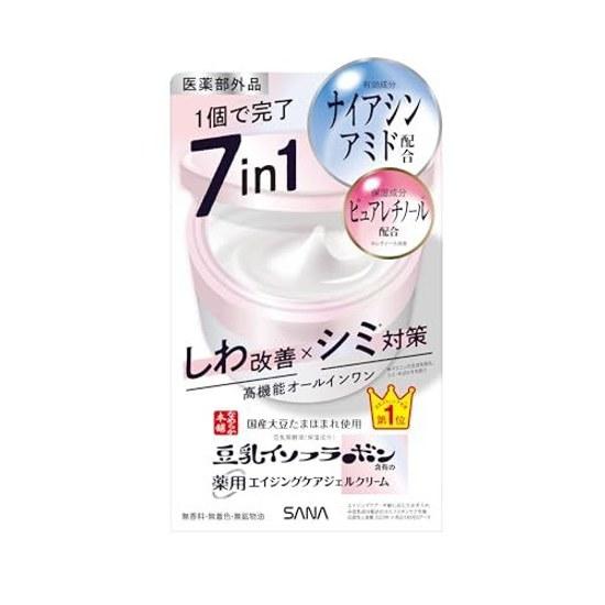 Sana Nameraka Honpo Crema Gel Medicinali Antirughe Isoflavoni di Soia Bianca All-in-One Niacinamide Retinolo Puro Quasi-Farmaco Senza Profumo Senza Coloranti Macchie