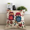 Versatile Owl Print Pillow Cases With Hidden Zip For Bedroom Sofa And Car Back Cushion