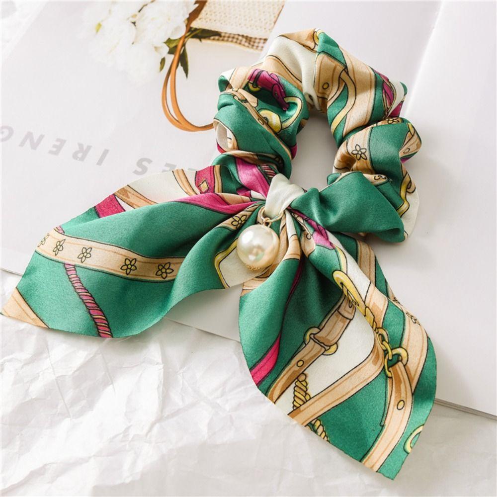 Bowknot Hair Tie Chiffon Pearl Headwear Fashion Hair Accessories