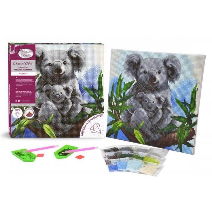 Kit Diamond - Crystal Art - Koala - 30 x 30 cm - Pour adultes - Activité créative