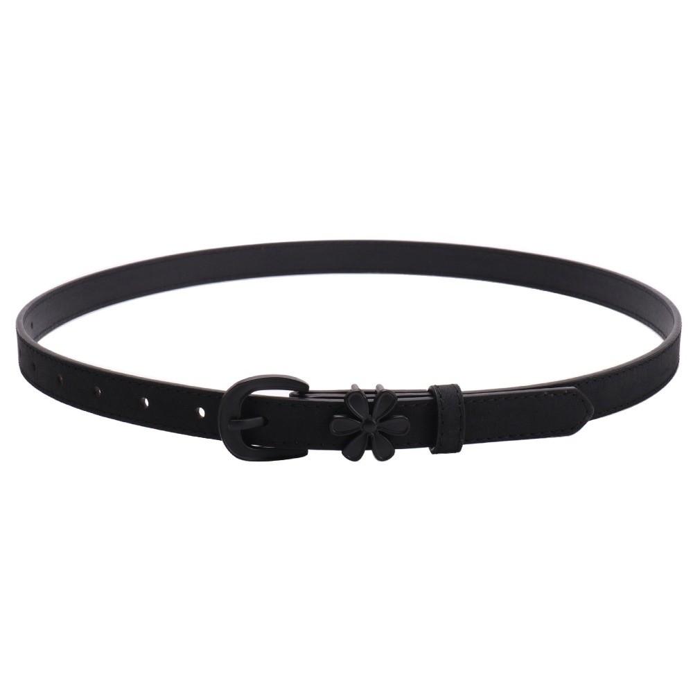 Faux PU Leather Women's Thin Belt Solid Color Waist Cinching Belt  Jean Matching