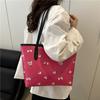 Torby Damskie Jesienne Nowe Torby na Zakupy na Ramię Duża Pojemność Nadruk Wiśniowy Stylowe Proste Torby Tote Torebki