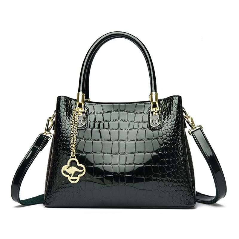 Retro Women's Bag Single-shoulder Crossbody Bag Patent Leather Shiny Women's Handbag