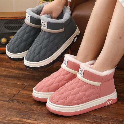 Hausschuhe, Wasserdichte Baumwollschuhe, Damen Fleece Indoor High-Top Bequeme und Warme Schuhe