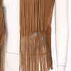 Womens Faux Suede Tassel Vest Fashion Rivets Fringe Waistcoat Open Front Sleeveless Jacket Boho Style