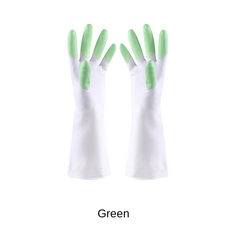 1pair Nitrile Washing Gloves Home Kitchen Bowl Durable Latex Washing Clothes Women'S Waterproof Household Rubber Gloves #1505