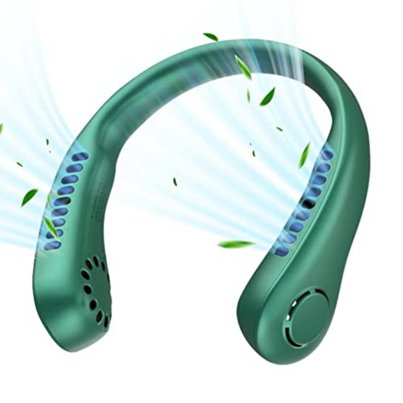 Ventilator de vară fără lame pentru gât, cu 3 viteze reglabile și 42 de orificii de aerisire pentru sport, călătorii și utilizare în aer liber.