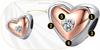 Heart Charms Rose S925 Pendant Cubic Zirconia Crystal Beads Plated