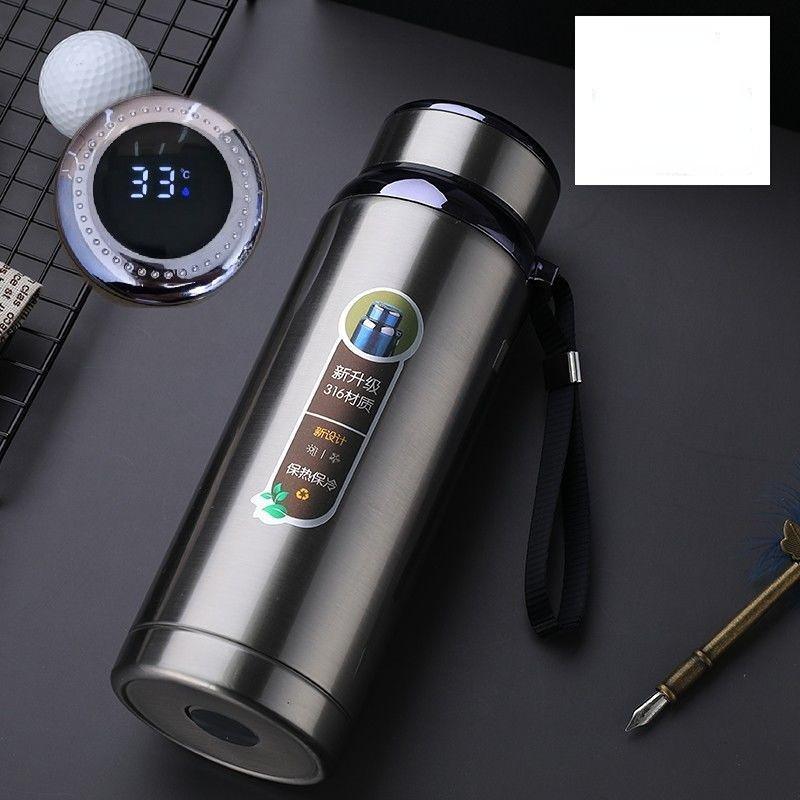 Intelligent Large-capacity 304 Stainless Steel 800ml Vacuum Flasks Portable Stainless Steel Thermos Cup Water Bottle Travel Tea Mug Office Thermos Cup