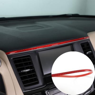 Red Carbon Fiber Center Console Trim Strip Sticker For Nissan Pathfinder 2013-18