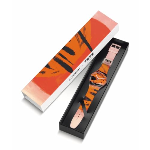 Swatch BARNS-GRAHAM'S ORANGE AND RED ON PINK SUOZ362 Watch, Pink