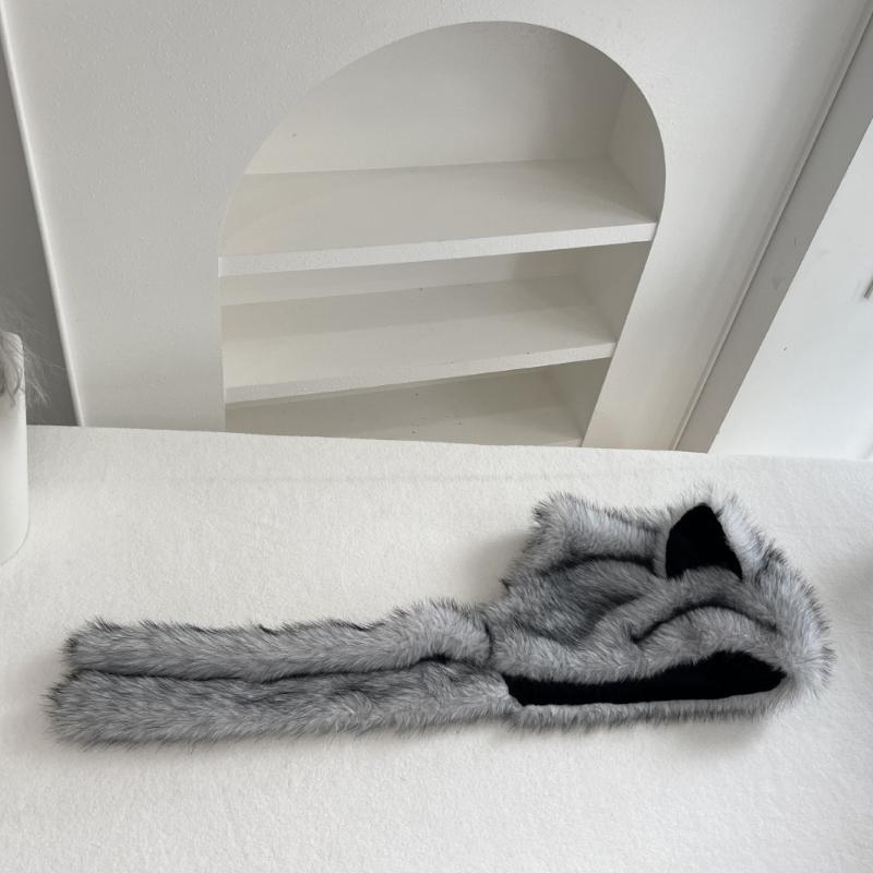 Plush Cats Ear Hat with Faux Furs Look Earflaps, Long Coverage Thick Warm Hat for Cold Weather Daily Outfit Styling, Outdoor Activity