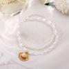 Retro Faux Pearl Shell Pendant Double Layer Anklet for Women - Summer Beach Style Foot Jewelry