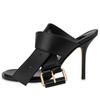 Soleist Women Summer High Heeled Shoes For Woman Big Buckle Round Toe Lather Thin Heels Sandals Ladies Sexy Peep Toe Belt Outdoors Pumps