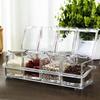 Convenient Seasoning Container 4 Compartment Condiment Storage Box Transparent Spices Container Organization Tool