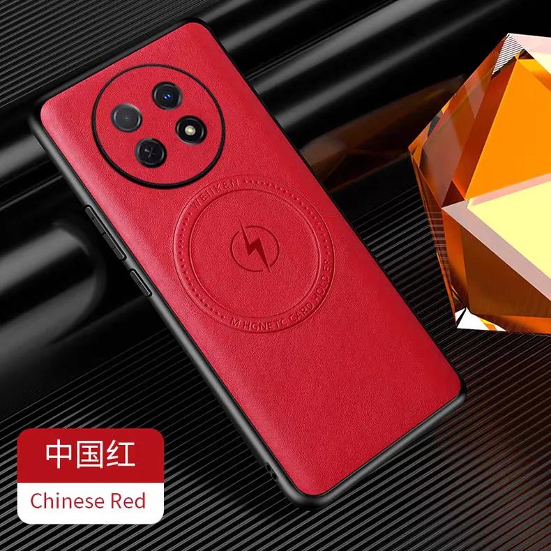 

Чехол для телефона с беспроводной зарядкой Magsafe для Huawei Mate 70RS 70 60 50 40 Pro Магнитный кожаный защитный чехол для мобильного телефона Mate 50 красный
