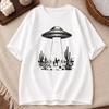 UFO Western Cowboy TShirt Summer Casual Short Sleeve Top Vintage UFO Cowboy Shirt Gift Tee Y2K Retro 90s Western TShirt