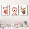 Lion Elephant Giraffe Toucan Koala Tiger Flamingo Wall Art Posters Prints Nordic Canvas Painting Animal Pictures Kids Room Decor