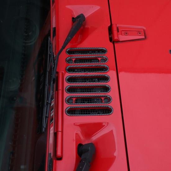 Carbon Fiber Engine Hood Air Inlet Vent Ring Cover Trim For Jeep Wrangler JK 07+