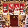 4pcs Snowman Christmas Flag Banners 2D Flat Christmas Hanging Flag Outdoor Decoration