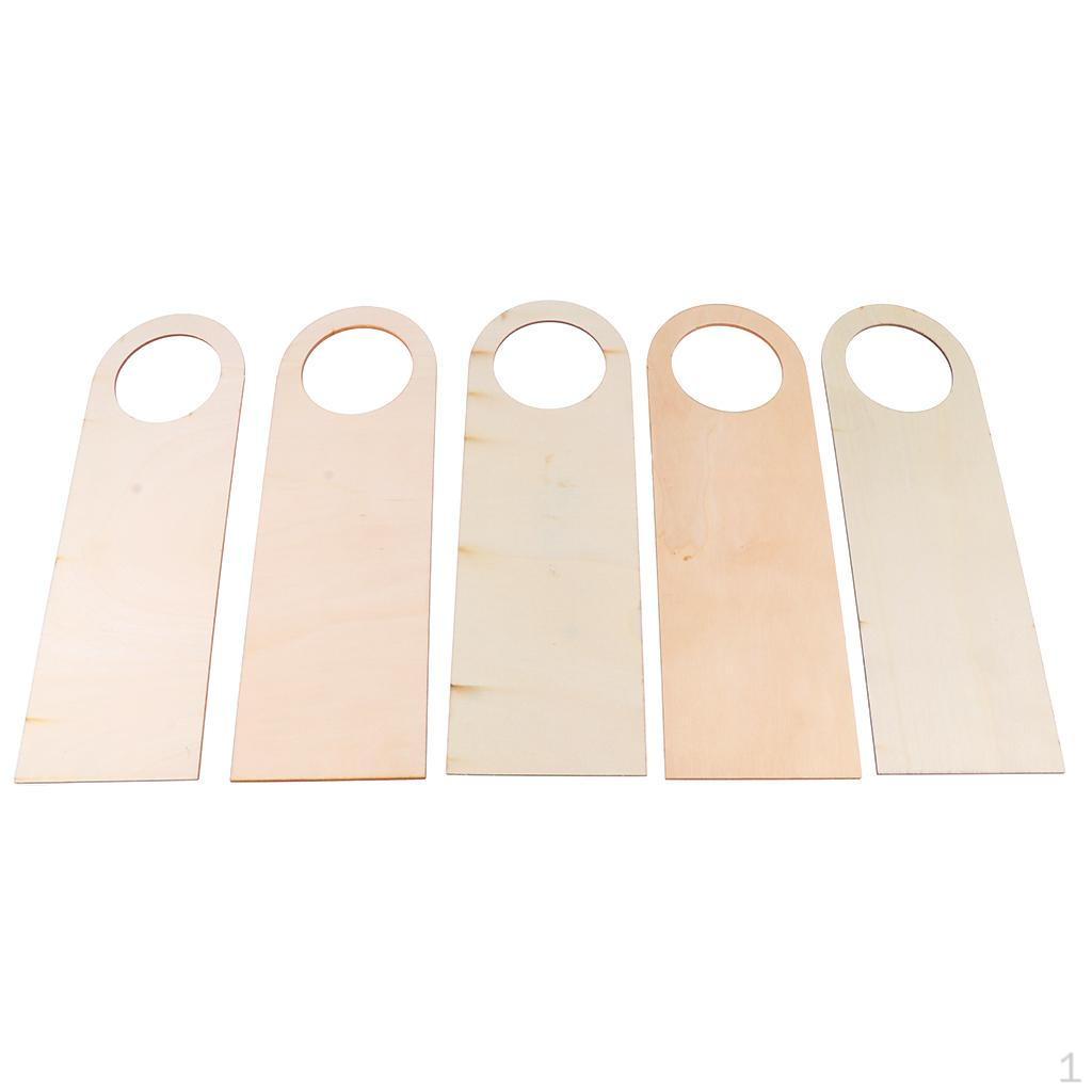 5 Pieces Creative Wooden Door Knob Hanger Signs for DIY Handmade Materials