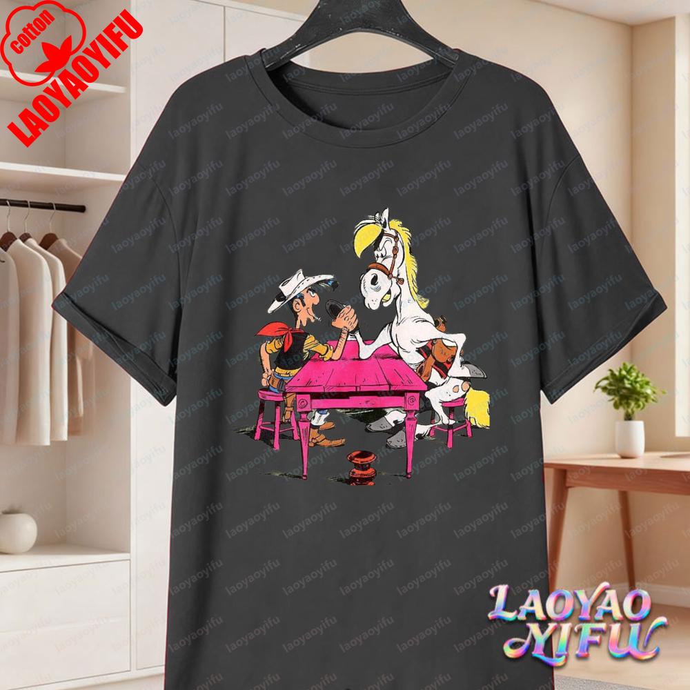 Averell Lucky Luke Character Graphic TShirt Nostalgic Cartoon Unisex Cotton Tee Vintage Classic Trend Streetwear Unisexs Clothing