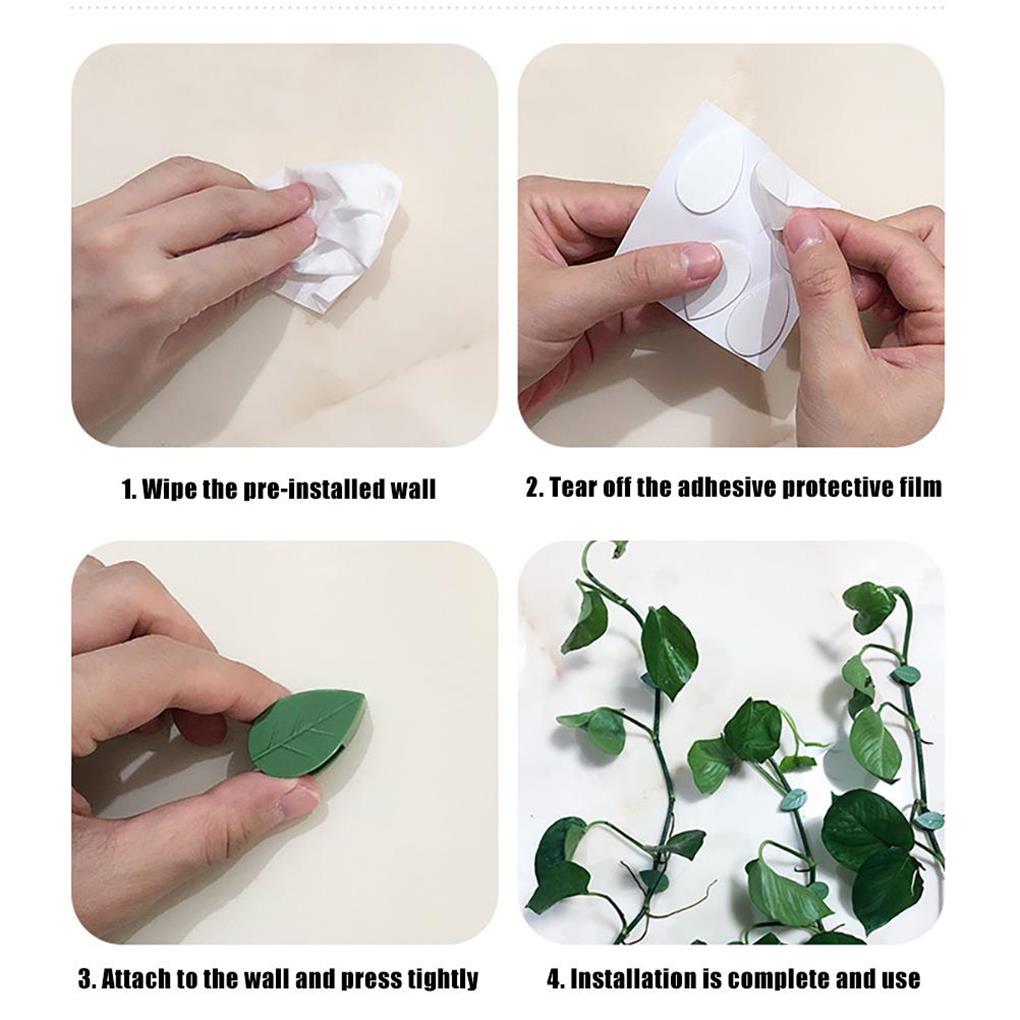 10 Pieces Climbing Plant Support Drill-free Snap Self-adhesive Invisible Hook Holder Wall Fixture Leaf Clip Indoor Garden