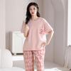 Women's Pajamas Summer Short-sleeved Trousers New Plus Size Sweet Age-reducing Women's Loungewear Thin Suit
