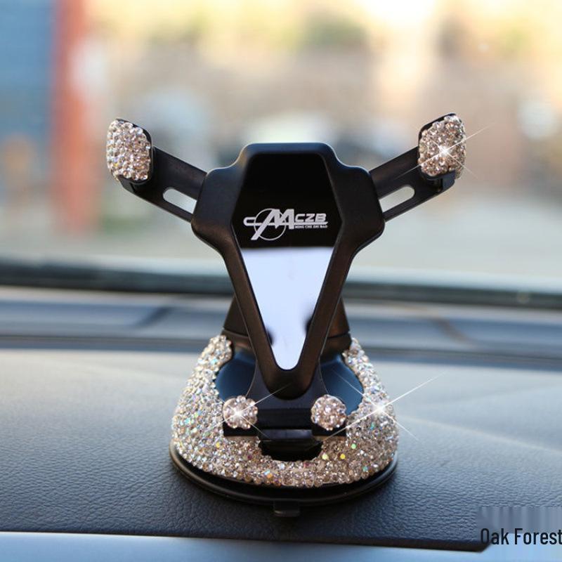 Gyémántberakásos univerzális autós szellőzőrácsos telefontartó tapadókoronggal