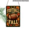 2D Flat, 1pc Decorative Sign & Plaque, Autumn Football and Fall Aluminum Sign, Man Cave Garage Wall, Sports Bar Decor, Backyard Game Day Fence