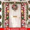 Merry Christmas Couplet Banner Candy Courtyard 1 Pair Polyester 180x30cm Indoor Outdoor Decor