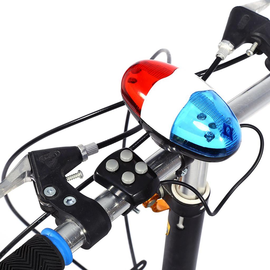 Practical Safety 6 LED Bicycle Front Light 4 Buttons Warning Electric Bell Accessory For Bike