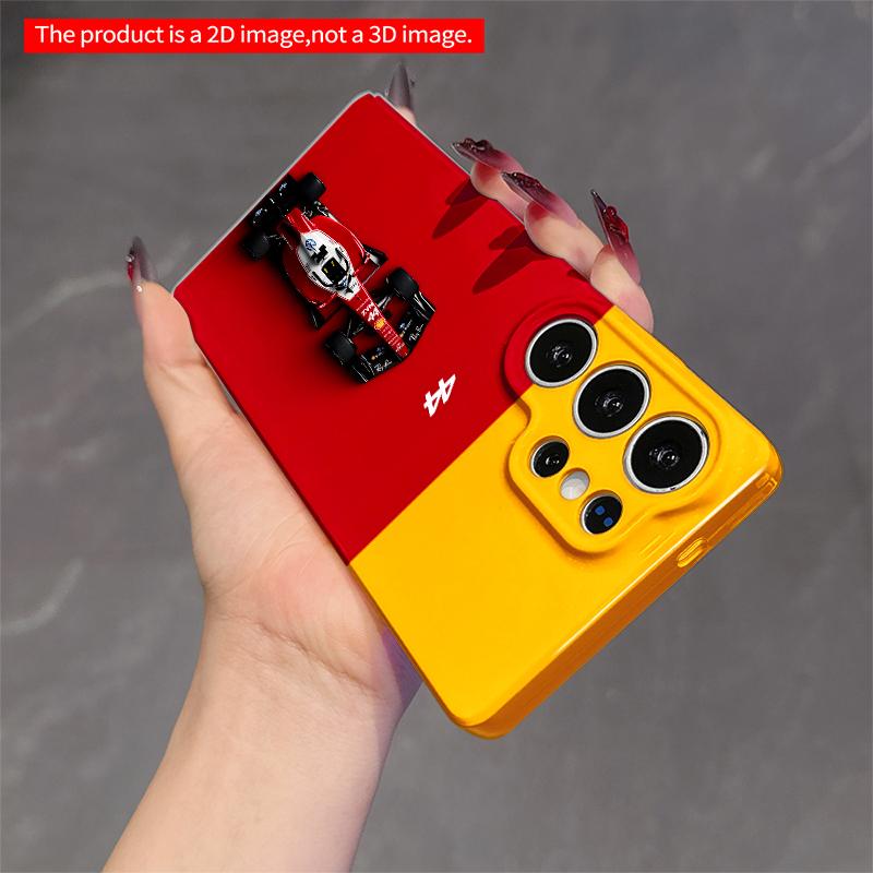 2DFlat Samsung phone case F1 Car Top View, Red & Yellow Applicable to Galaxy S23 S24 S25ULTRA S26 A12 A14 A15 A16 A54 A55