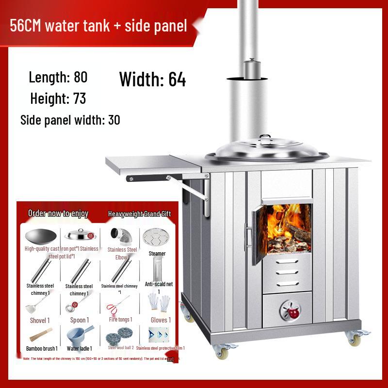 Portable Stainless Steel Wood Stove for Outdoor Cooking