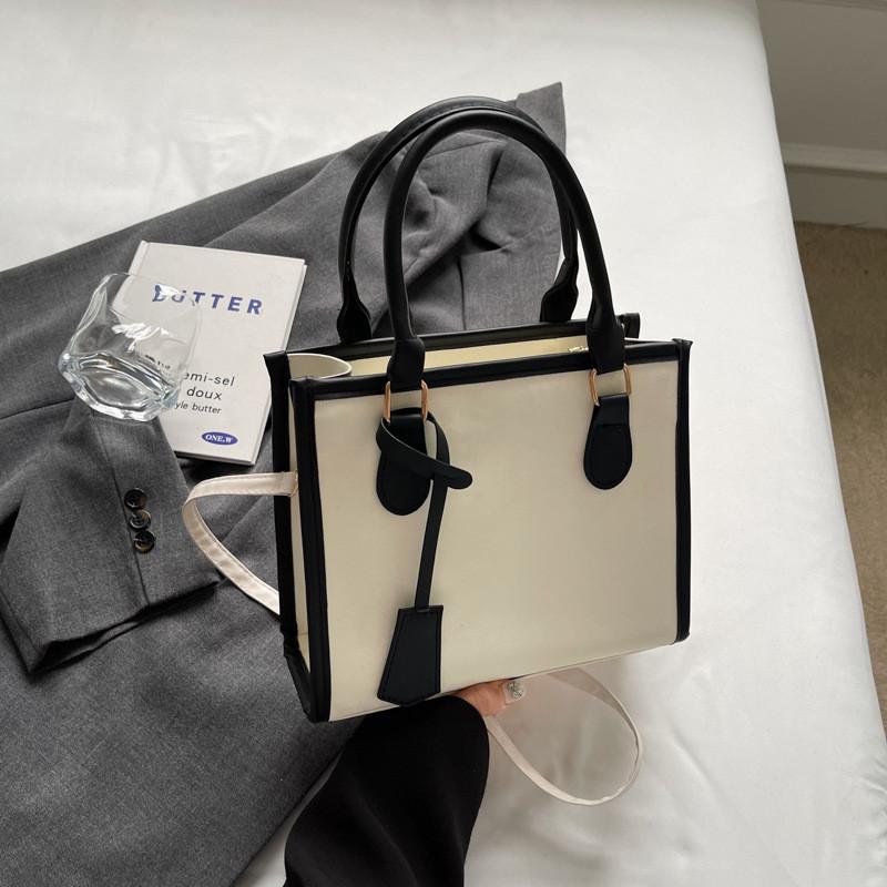 Trendy Korean Style Tote Bag For Women Stylish Casual Color Block Crossbody Bag 2024