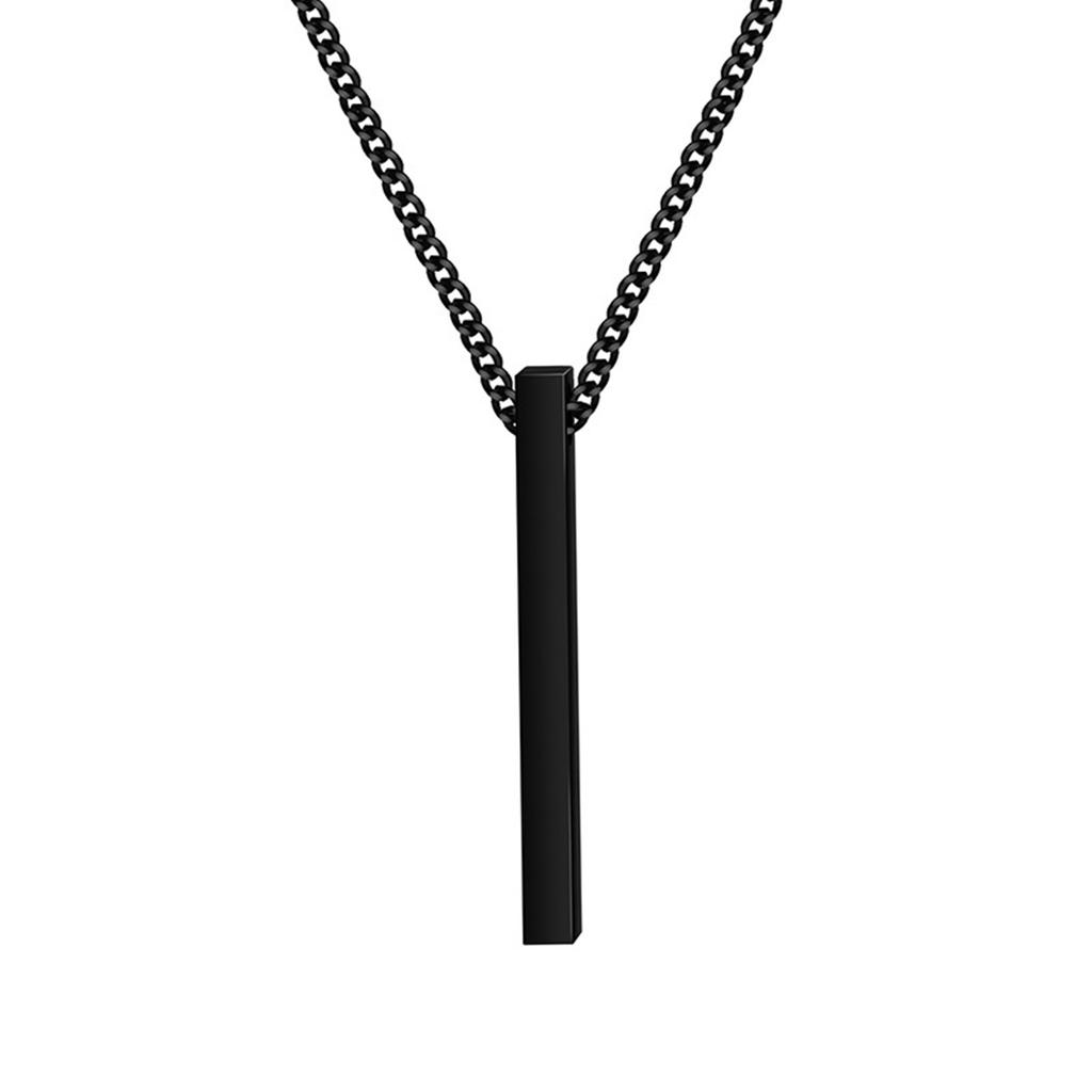 Stainless Steel Three Dimensional Necklace With Engraved Surname, Customized Pendant, Holiday Anniversary Date Gift