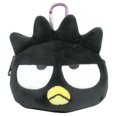 Tees Factory Sanrio Charaktere Plüsch-Reißverschluss-Maskottchen mit Karabiner, Badtz-Maru, ca.. 103mm H x 116mm B x 50mm T (ohne Ohren), SR-5546675BB