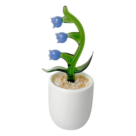 Creative Glass Cactus Ornament Mini Desktop Plant Decor for Office Home Handcrafted Decorative Flower Gifts for Plant Lovers & Desk Accessory