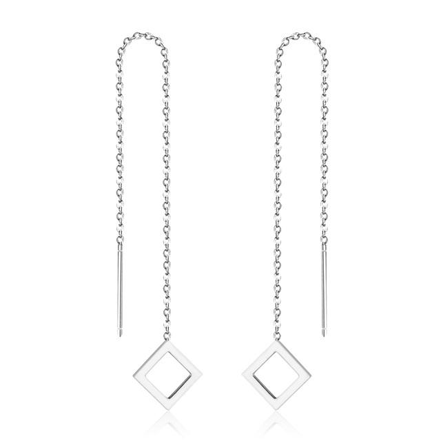 1Pairs Danles Pendants Drop Earrings Stainless Steel 18k Gold Plated Tassel Chains Long Earrings for Women Accessories Party