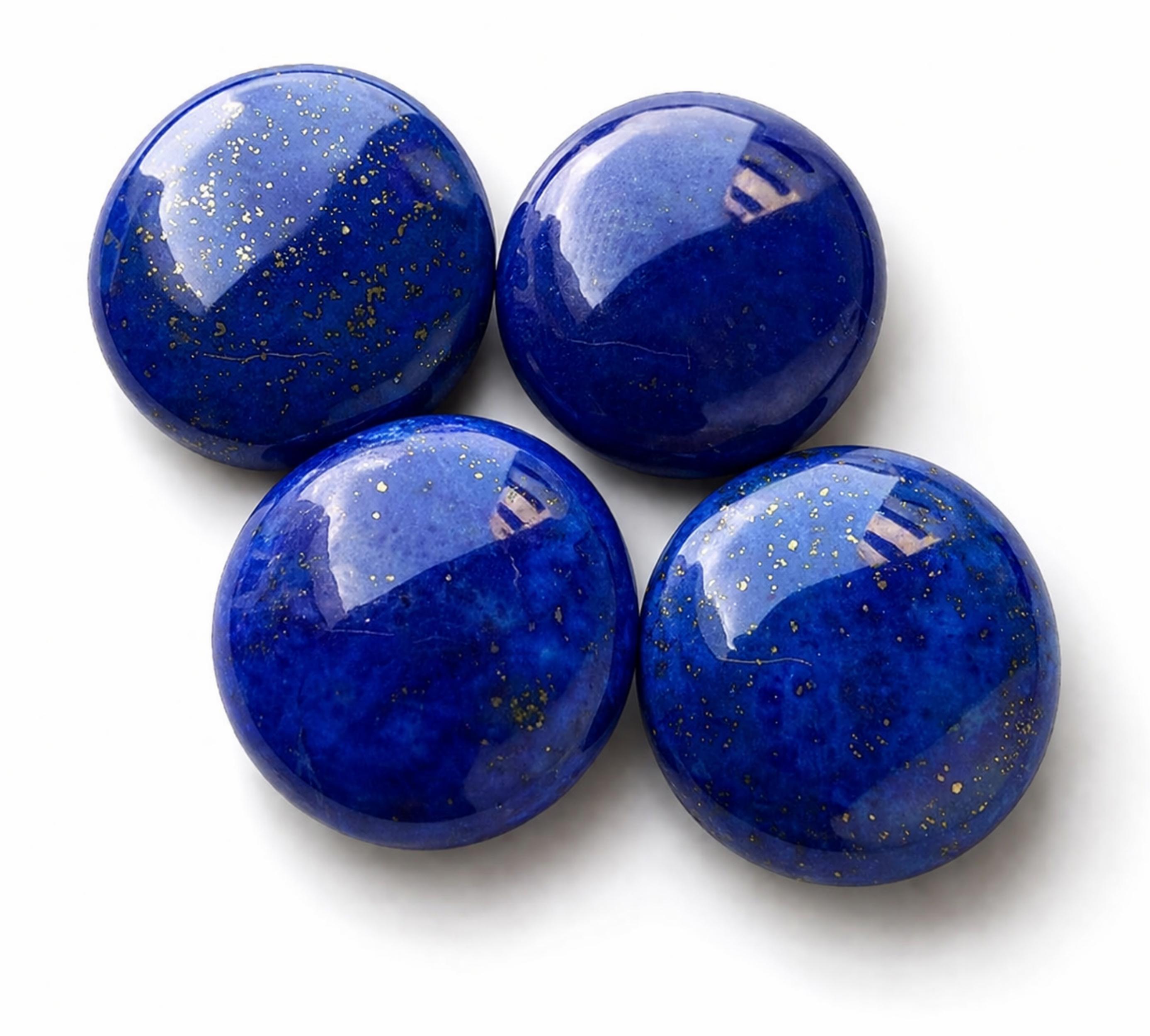 AAA Lapis Lazuli Round Cabochon Calibrated Gemstone | Natural Deep Blue Lapis Loose Stone for Jewelry Making 5mm синий