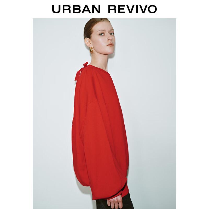 UR 2025 Autumn Women's Hollow Drawstring Round Neck Sweatshirt