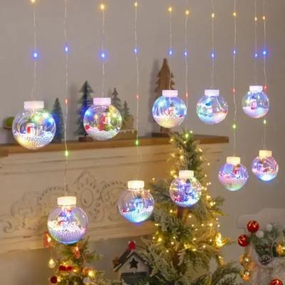 LED Weihnachtsbeleuchtung Weihnachtsdekorationslampe Raumdekor Girlande Weihnachtsmann Baum Mond und Stern Lichterkette Dekorationszubehör