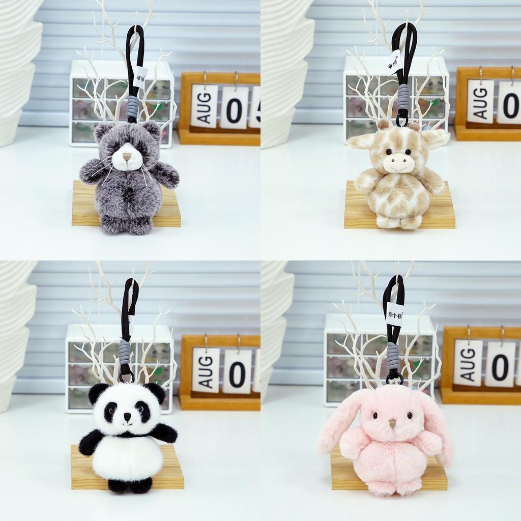 Rabbit Giraffe Cute Panda Animal Plush Keychain Toy Decoration Gift Keyrings