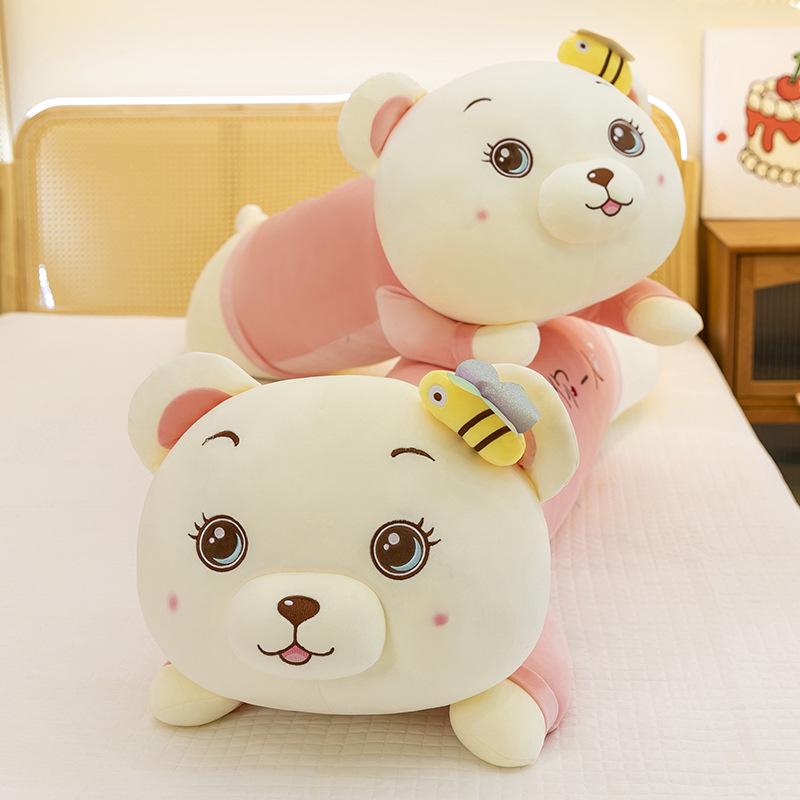 Adorable Soft Bee Bear Hugging Pillow Plush Toy, Great Gift for Girlfriend's Birthday